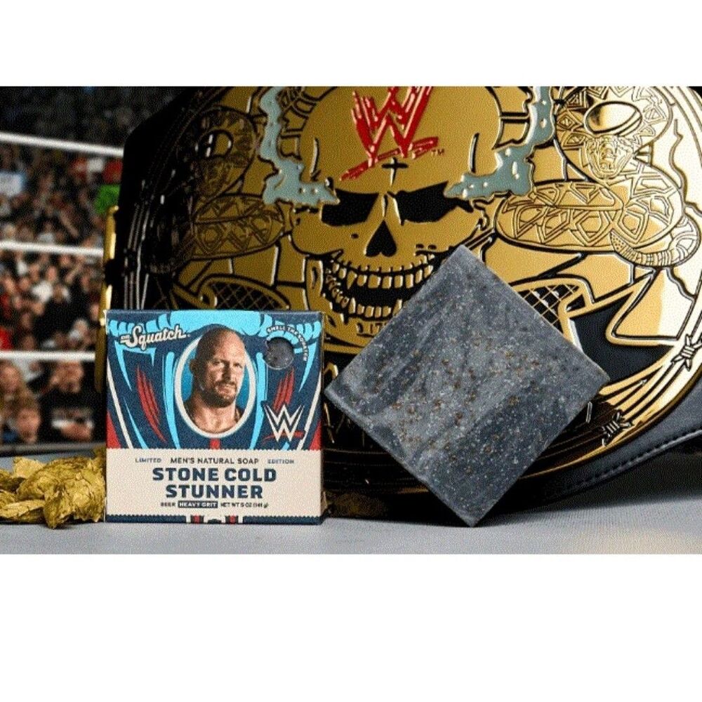 NEW SCENT!! 2 PACK Dr Squatch STONE COLD STUNNER WWE Limited Edition Bar!